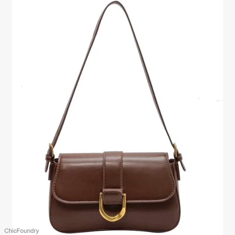 Vegan Leather Crossbody Shoulder Bag Hobo Purse Adjustable Straps